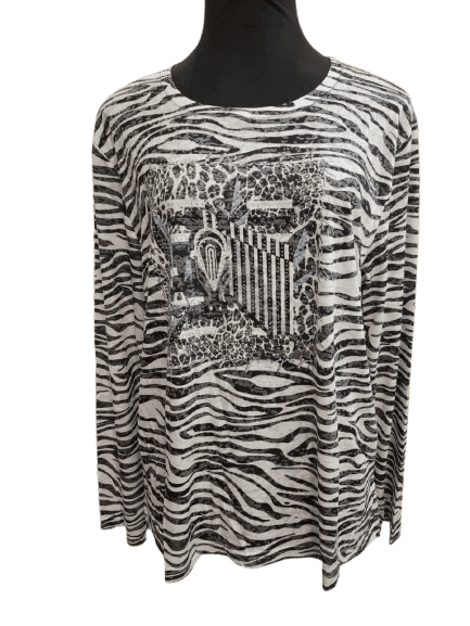 Camiseta print animal manga larga