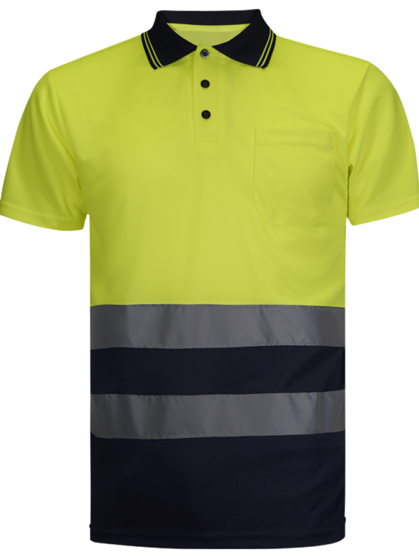 POLO POLIÉSTER MANGA CORTA COMBINADO AV