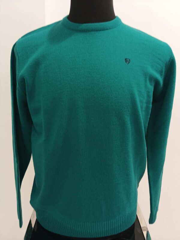 Jersey cuello redondo verde liso