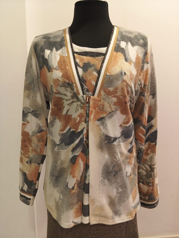 Conjunto estampado flores beige