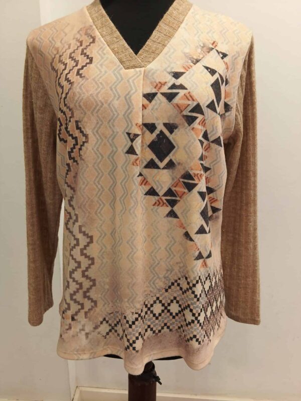 Camiseta punto  beige canale