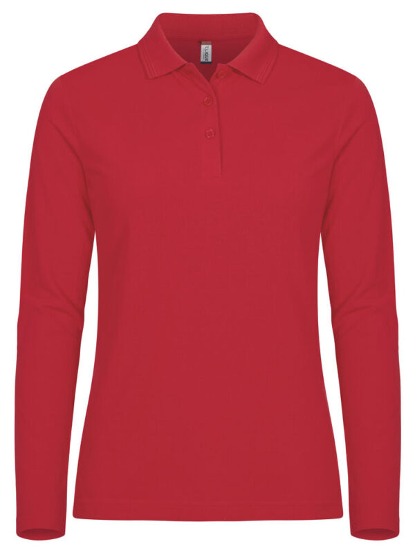 POLO DE ALGODON MUJER MANGA LARGA ROJO
