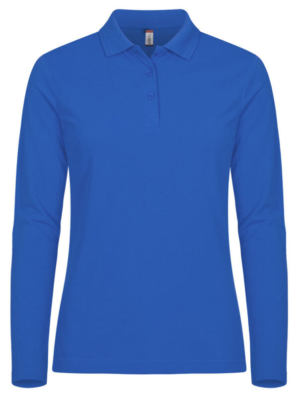 POLO DE ALGODON MUJER MANGA LARGA AZUL CIAN