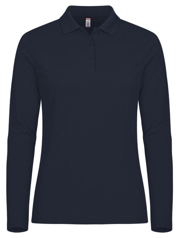 POLO  DE  ALGODON  MUJER MANGA LARGA AZUL MARINO