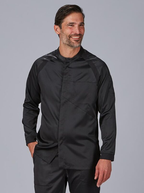 CHAQUETA COCINA UNISEX MANGA RANGLAN RUBIO NEGRO