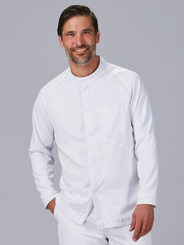 CHAQUETA COCINA UNISEX MANGA RANGLAN RUBIO BLANCO