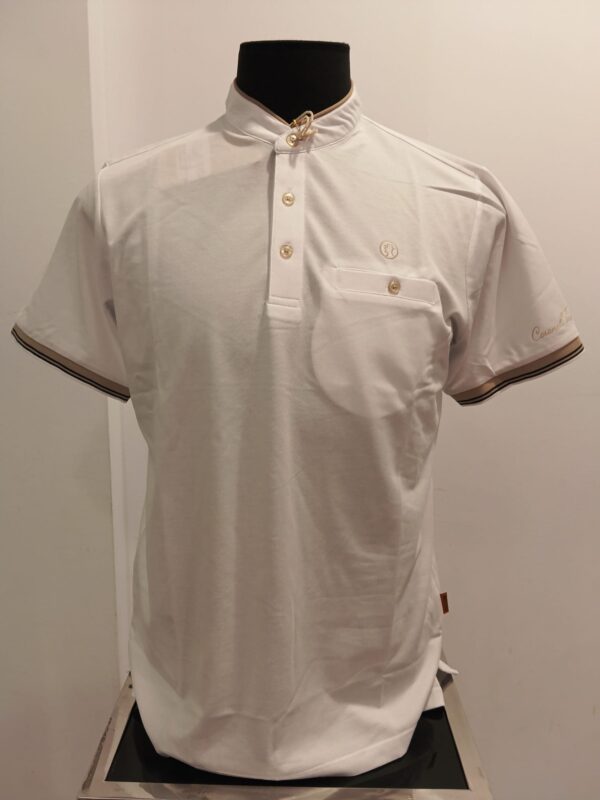 Polo blanco cuello mao