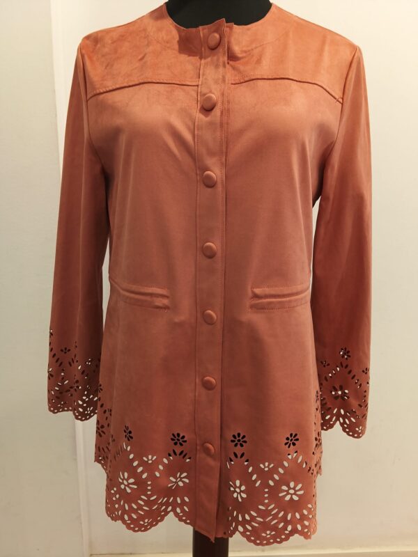 Chaqueta de antelina rosa
