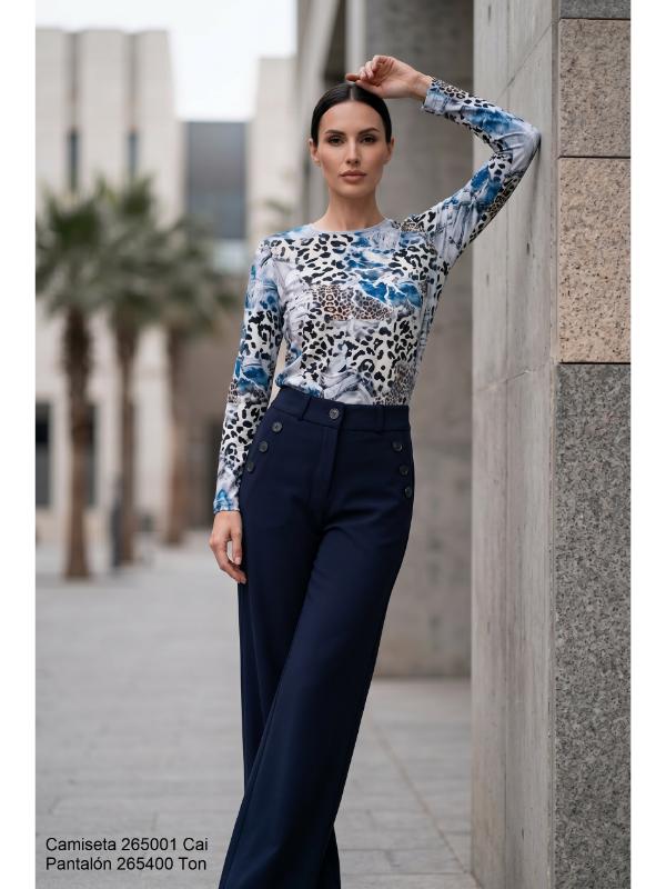 Camiseta print animal azul