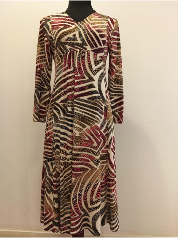 Vestido estampado fucsia