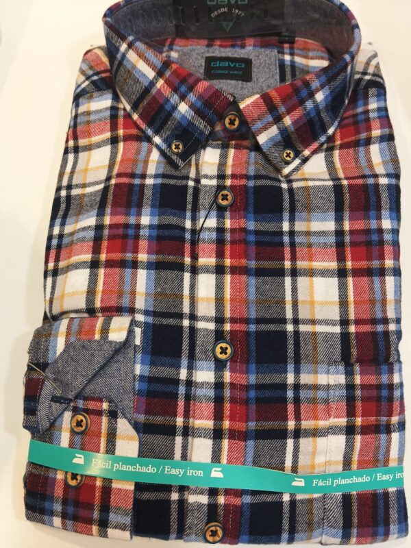 Camisa de cuadros marino y grana