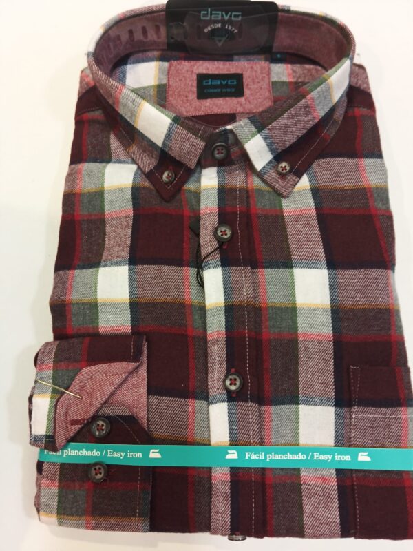 Camisa granate cuadros grandes