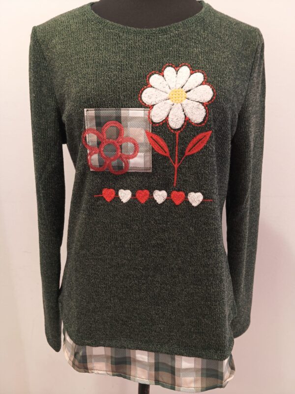 Camiseta verde canalé