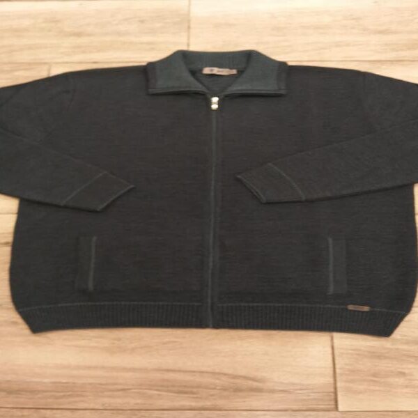 Chaqueta de punto gris pato