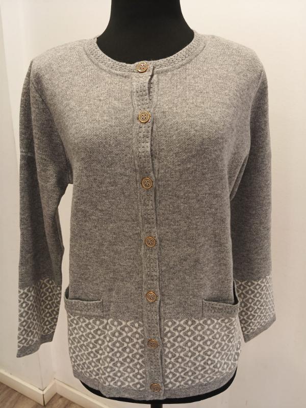 Chaqueta cuello redondo botón