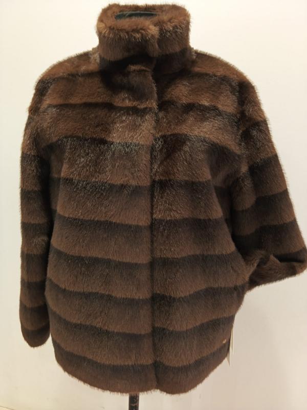 Chaqueta de pelo marrón reversible