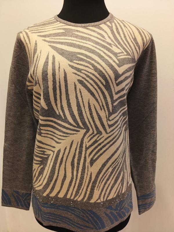 Jersey gris cuello redondo