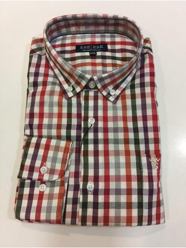 Camisa cuadritos granate